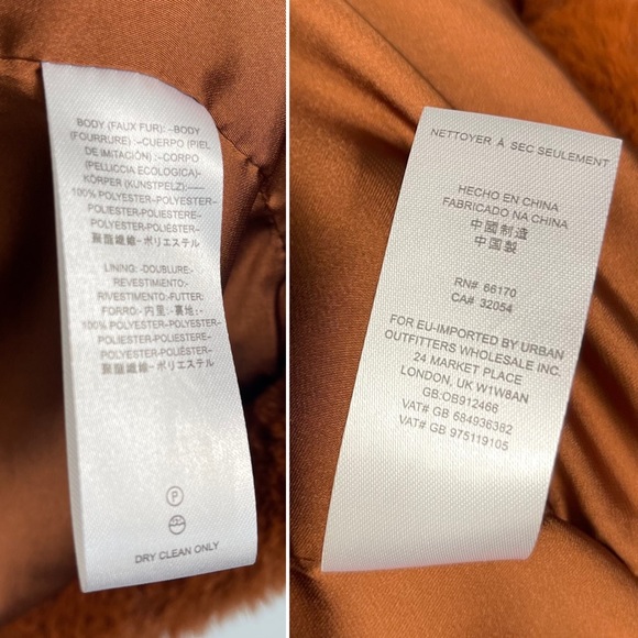 Free People Kate Faux Fur Coat in Terracotta Oversized Chunky Teddy Jacket S - Picture 13 of 16